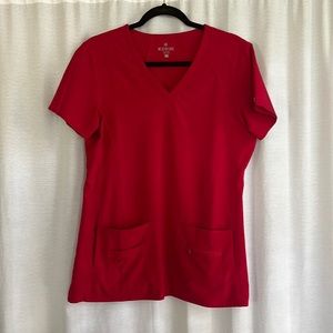 MedCouture activate red scrub top womens